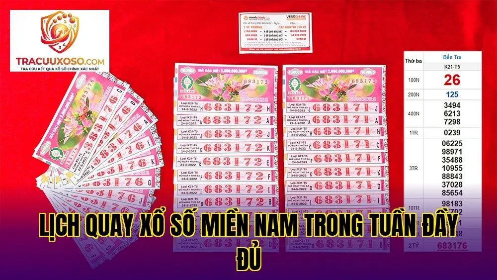 lịch quay xổ số miền nam trong tuần đầy đủ
