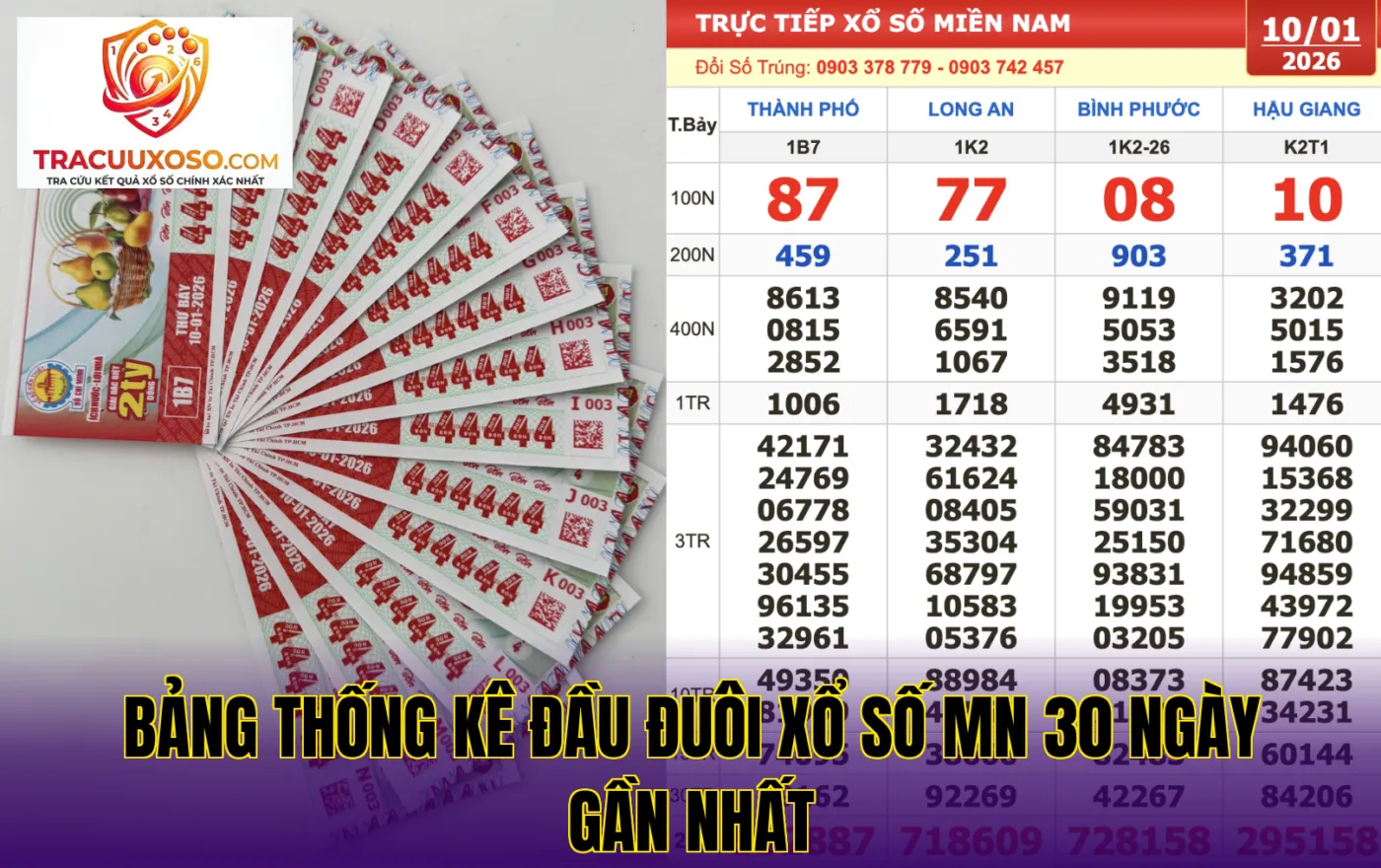 bảng thống kê đầu đuôi xổ số mn 30 ngày gần nhất