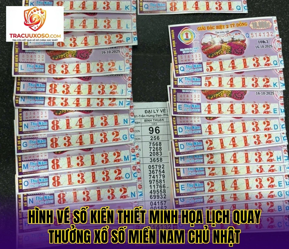 Hình vé số kiến thiết minh họa lịch quay thưởng xổ số miền Nam chủ nhật