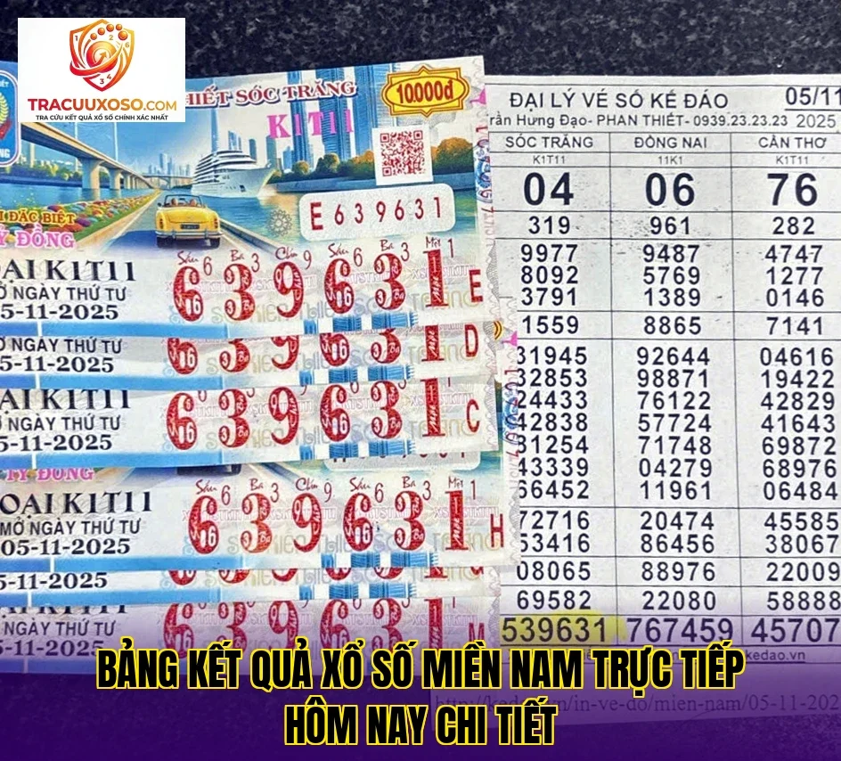 bảng kết quả xổ số miền nam trực tiếp hôm nay chi tiết