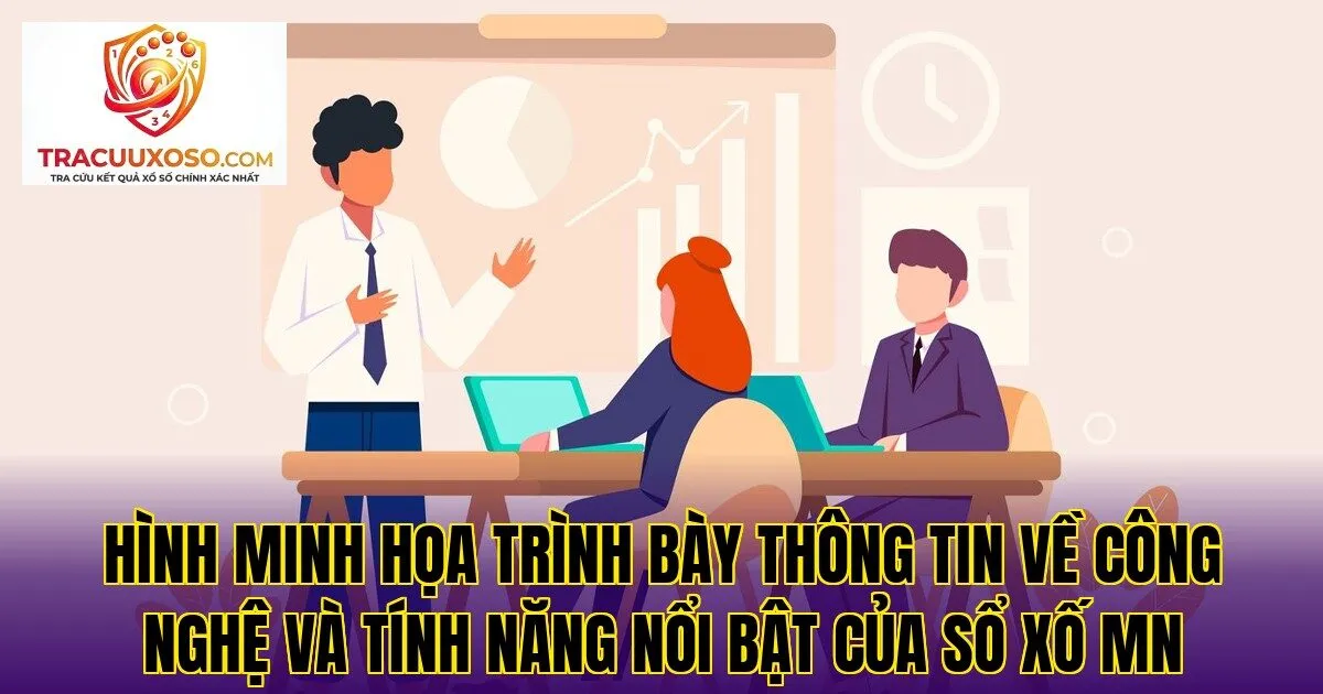 Hình minh họa trình bày thông tin về công nghệ và tính năng nổi bật của sổ xố MN