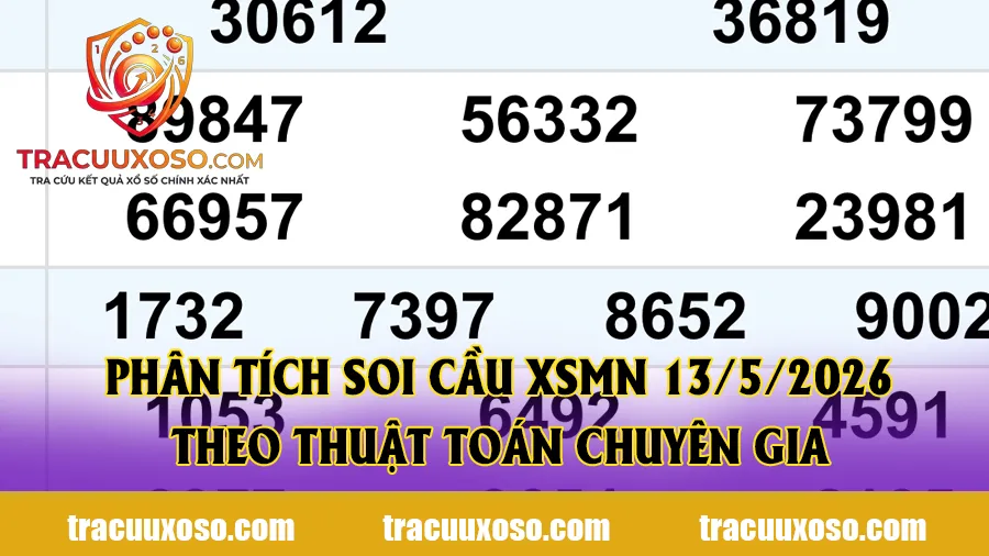 Phân tích soi cầu XSMN 13/5/2026 theo thuật toán chuyên gia