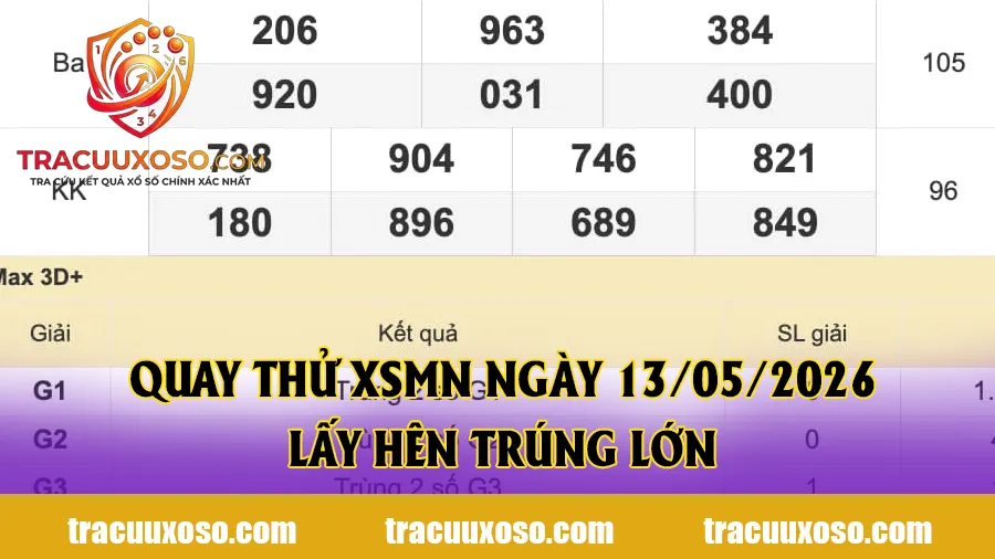 Quay thử XSMN ngày 13/05/2026 lấy hên trúng lớn